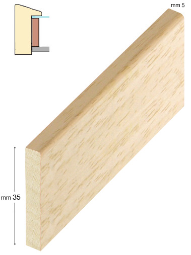 Distanziatore in ayous grezzo mm 5x35 - D35G