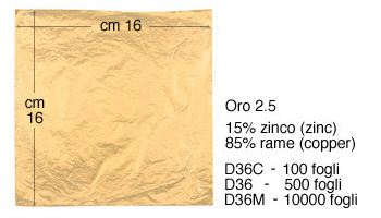 Foglia imitazione cm 16x16 - Oro 