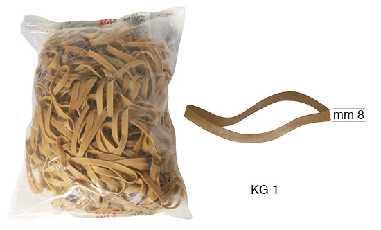 Elastici di para diametro 12 cm - larghezza 8 mm - confez. da 1 Kg