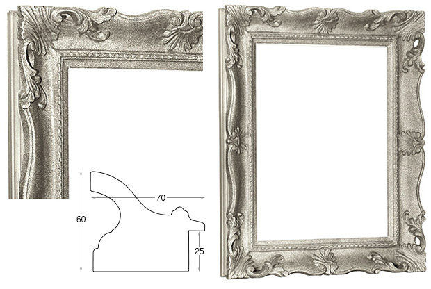 Cornice Francesina argento cm 30x40 senza passepartout