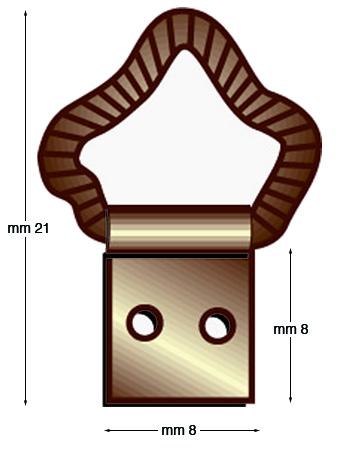 Attaccaglie bronzate filo lavorato, base 8 mm Conf. 200