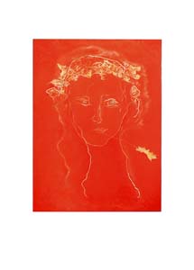 Treccani: Incisione: Ragazza in rosso - cm 50x70