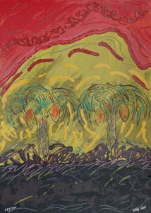 Eddy Hoet: Serigrafia: Entries into paradise - cm 50x70