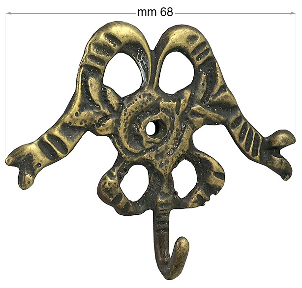 Ganci artigianali bronzati mm 68 - Confezione 5 pezzi