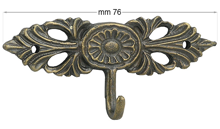 Ganci artigianali bronzati mm 76 - Confezione 5 pezzi