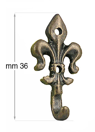 Ganci artigianali bronzati mm 36 - Confezione 5 pezzi