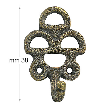 Ganci artigianali bronzati mm 38 - Confezione 5 pezzi