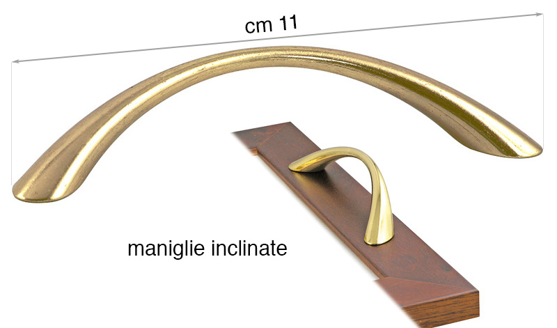 Coppia di maniglie inclinate ottonate - cm 11