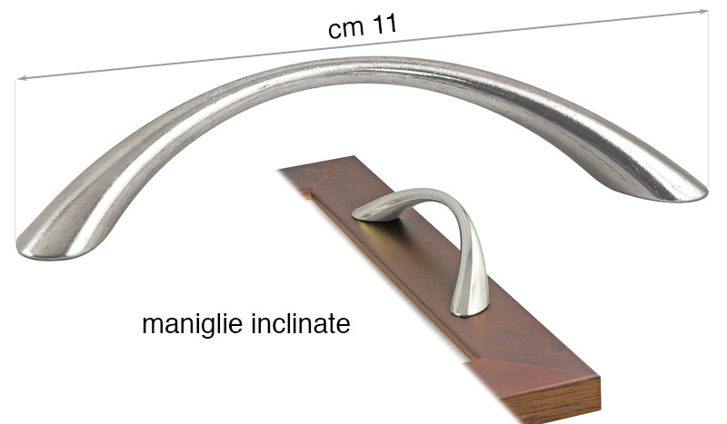 Coppia di maniglie inclinate nichelate - cm 11