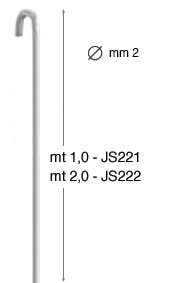 Asse verticale bianco in acciaio - diametro mm 2 - mt 2