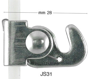 Gancio autobloccante per asse verticale da mm 4x4 - max 20 Kg