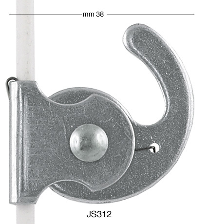Gancio autobloccante per asse verticale da mm 4x4 - max 100 Kg