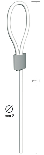 Filo in perlon trasparente con cappio - diametro 2mm - mt 1