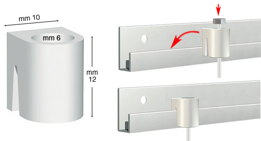 Blocchetto per binario Classic Rail - colore bianco - confez.10 pz