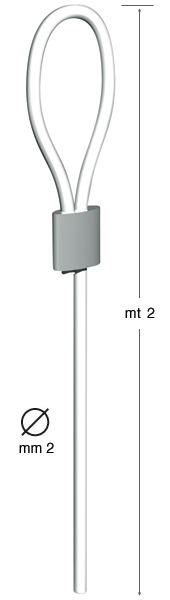 Filo in perlon trasparente con cappio - diametro 2mm - mt 2