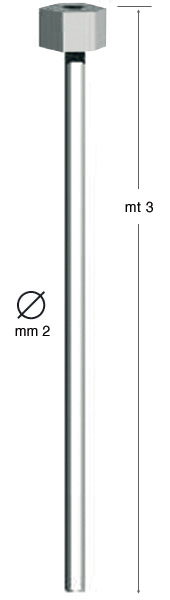 Filo in perlon diam. 2 mm con dado esagonale - metri 3