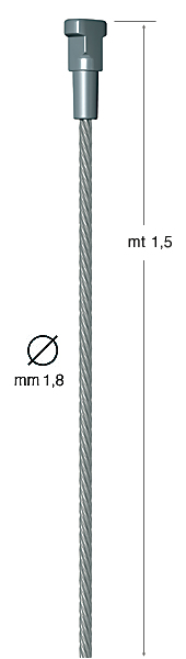 Filo acciaio diam.1,8 mm con blocchetto Twister - mt 1,5