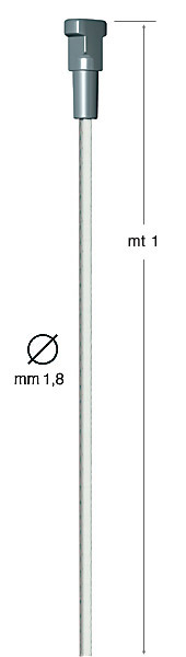 Asse metallico bianco con blocchetto Twister - mt 1
