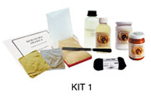 Kit prova per doratura a missione con foglie oro/arg.imitaz.