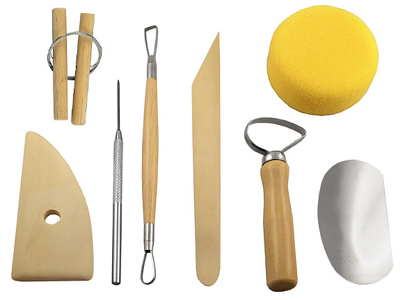 Kit di 8 attrezzi  per la lavorazione della ceramica