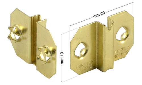 Placchette ottonate con 2 fori per appoggi Curl Up - confez.2000 pz