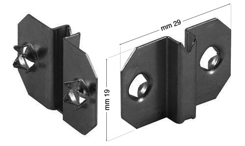 Placchette nere con 2 fori per appoggi Curl Up - 100 pz