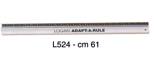 Riga Logan Adapt-a-Rule cm 61 con misurazione in cm e inches