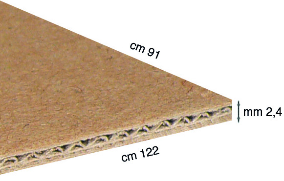 Cartone ondulato Corri-Cor - spessore mm 2,4 - cm 91x122