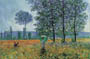 Poster su tela: Monet: Champs au printemps - cm 120x90