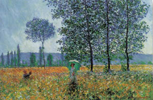 Poster su tela: Monet: Champs au printemps - cm 120x90