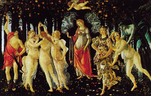 Poster su telaio: Botticelli: La Primavera - cm 140x98