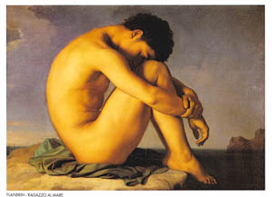 Poster su telaio: Flandrin: Ragazzo al mare - cm 110x90