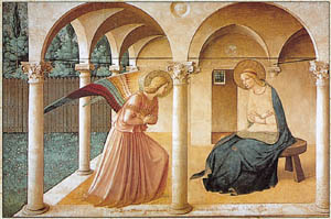 Poster su telaio: B.Angelico: Annunciaz.- cm 140x98