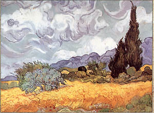 Poster su telaio: Van Gogh: Campo di grano - cm 120x90