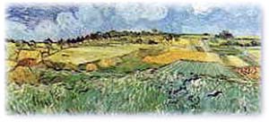 Poster su tela: Van Gogh: Pianura ad Auvers - cm 140x67