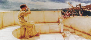 Poster su telaio: Alma-Tadema: Expectations - cm 140x65