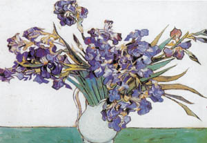 Poster su telaio: Van Gogh: Iris nel vaso - cm 120x90