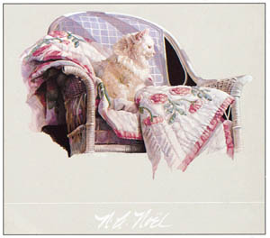 Poster: Noël: Cat on a Quilt - cm 99x86