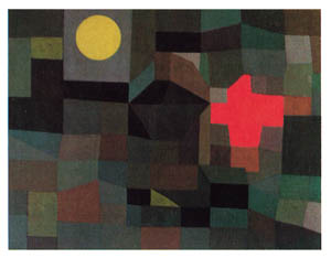 Poster: Klee: Incendio sotto la luna - cm 80x60