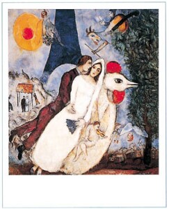 Poster: Chagall: Les fiancées - cm 60x80
