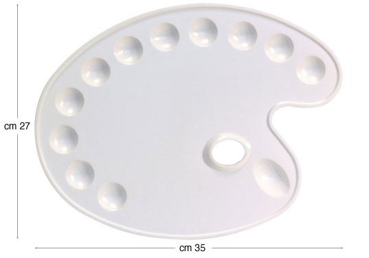 Tavolozze ovali in plastica cm 27x35
