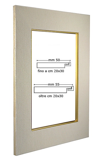 Passepartout tela filo oro cm 20x25
