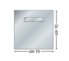 Piastra zinco autoadesiva per specchi pesanti - cm 10x10