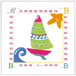 Stampa: Serie Baby Alphabet: Barca - cm 30x30