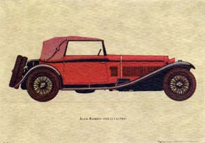 Stampa: Macchine d'epoca: Alfa Romeo - cm 35x25