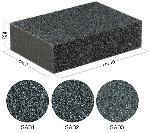 Spugnetta abrasiva semirigida - cm 7x10x2,5 - grana fine