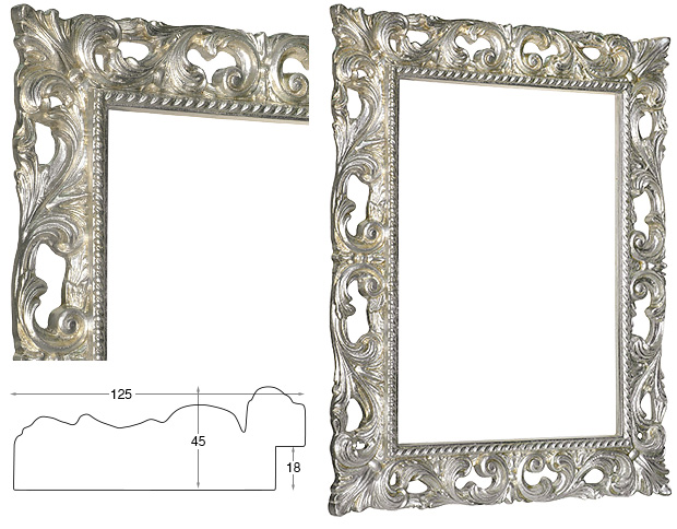 Cornice per specchi argento cm 50x70