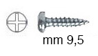 Viti zincate testa bombata - mm 2,9x9,5 - Conf. 100 viti