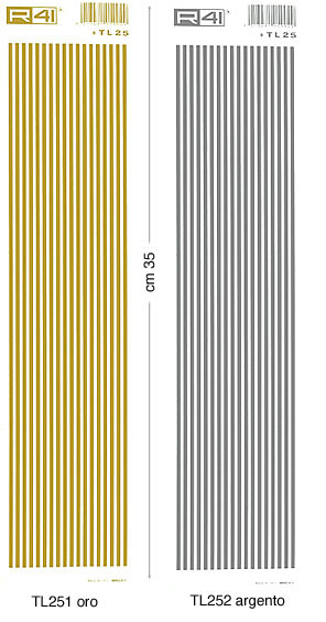 Decorazioni trasferibili: Foglio cm9x35 Linee oro