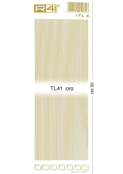 Decorazioni trasferibili - Foglio cm 9x35 - Linee oro